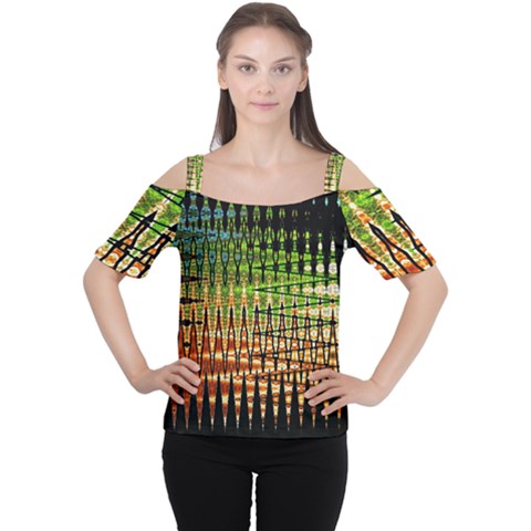 Triangle Patterns Women s Cutout Shoulder Tee by Nexatart