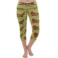 Bird Birds Animal Nature Wild Wildlife Capri Yoga Leggings by Amaryn4rt