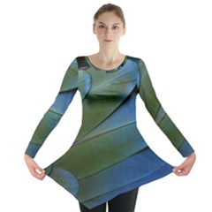 Feather Parrot Colorful Metalic Long Sleeve Tunic  by Amaryn4rt