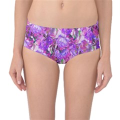 Flowers Abstract Digital Art Mid-waist Bikini Bottoms by Amaryn4rt