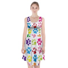 Paw Print Paw Prints Background Racerback Midi Dress by Amaryn4rt