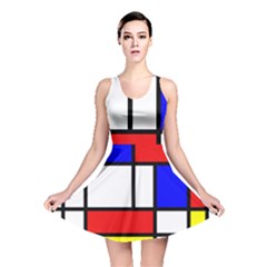 Mondrian Red Blue Yellow Reversible Skater Dress by Amaryn4rt