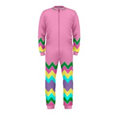 Easter Chevron Pattern Stripes Onepiece Jumpsuit (kids) by Amaryn4rt