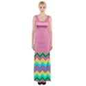 Easter Chevron Pattern Stripes Maxi Thigh Split Dress View1