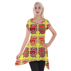 Funny Faces Short Sleeve Side Drop Tunic by Amaryn4rt