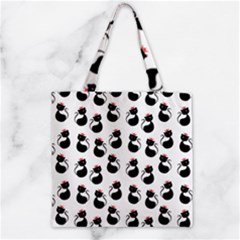 Cat Seamless Animal Pattern Zipper Grocery Tote Bag by Amaryn4rt