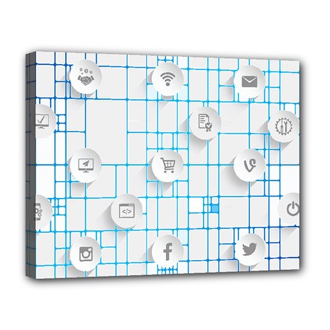 Icon Media Social Network Canvas 14  X 11  by Amaryn4rt