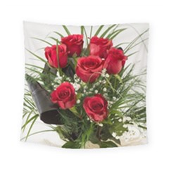 Red Roses Roses Red Flower Love Square Tapestry (small) by Amaryn4rt