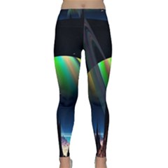 Planets In Space Stars Classic Yoga Leggings by Amaryn4rt