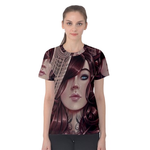 Beautiful Women Fantasy Art Women s Cotton Tee by Amaryn4rt