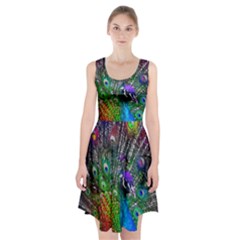 3d Peacock Pattern Racerback Midi Dress by Amaryn4rt