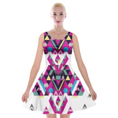 Geometric Play Velvet Skater Dress by Amaryn4rt