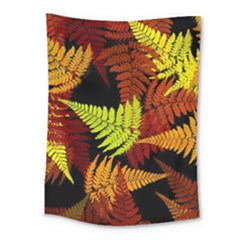 3d Red Abstract Fern Leaf Pattern Medium Tapestry by Amaryn4rt