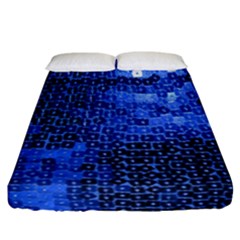 Blue Sequins Fitted Sheet (california King Size) by boho