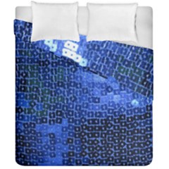 Blue Sequins Duvet Cover Double Side (california King Size) by boho