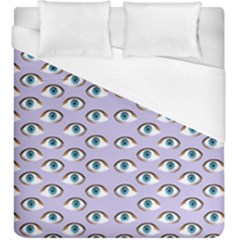 Purple Eyeballs Duvet Cover (king Size) by boho