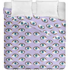 Purple Eyeballs Duvet Cover Double Side (king Size) by boho