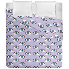 Purple Eyeballs Duvet Cover Double Side (california King Size) by boho