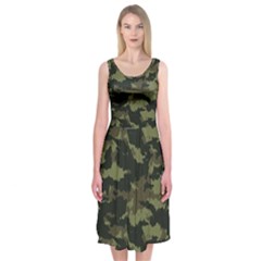 Camo Pattern Midi Sleeveless Dress by Simbadda