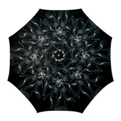 Fractal Disk Texture Black White Spiral Circle Abstract Tech Technologic Golf Umbrellas by Simbadda