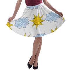 Sunshine Tech White A-line Skater Skirt by Simbadda