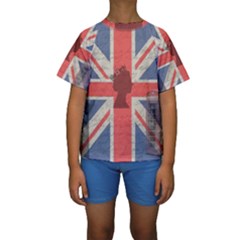 Vintage London Kids  Short Sleeve Swimwear by Valentinaart