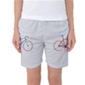 Bicycle Sports Drawing Minimalism Women s Basketball Shorts View1