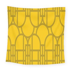 The Michigan Pattern Yellow Square Tapestry (large) by Simbadda