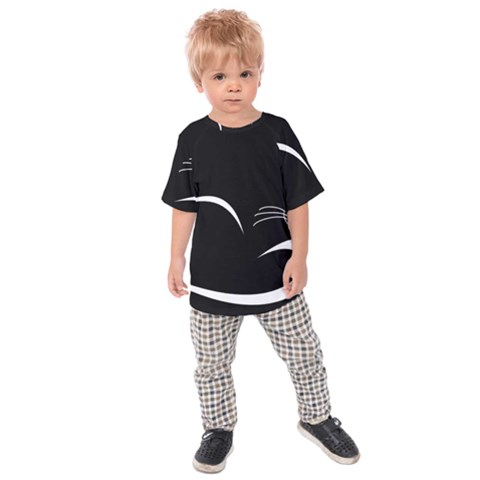 Cat Black Vector Minimalism Kids  Raglan Tee by Simbadda