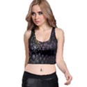 Fractal Patterns Dark Circles Racer Back Crop Top View1