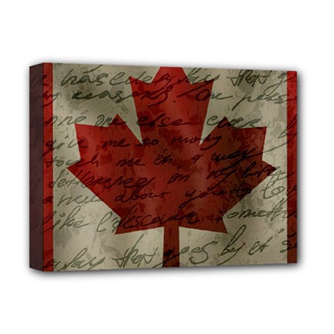 Canada Flag Deluxe Canvas 16  X 12   by Valentinaart