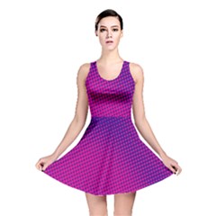 Retro Halftone Pink On Blue Reversible Skater Dress by Simbadda