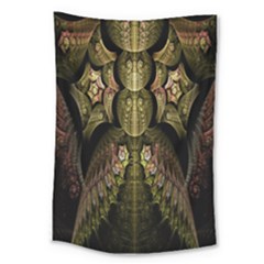 Fractal Abstract Patterns Gold Large Tapestry by Simbadda