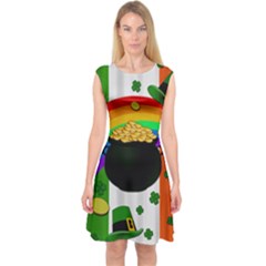 Pot Of Gold Capsleeve Midi Dress by Valentinaart