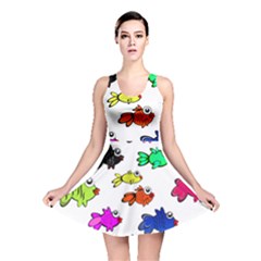 Fishes Marine Life Swimming Water Reversible Skater Dress by Simbadda