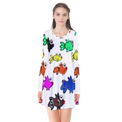 Fishes Marine Life Swimming Water Flare Dress by Simbadda