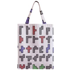 Hexominos Zipper Classic Tote Bag by Simbadda