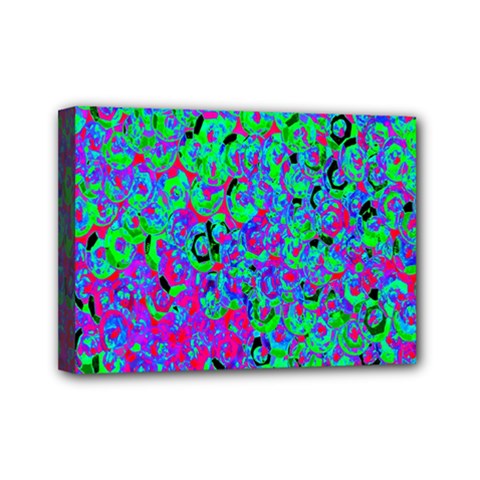 Green Purple Pink Background Mini Canvas 7  X 5  by Simbadda