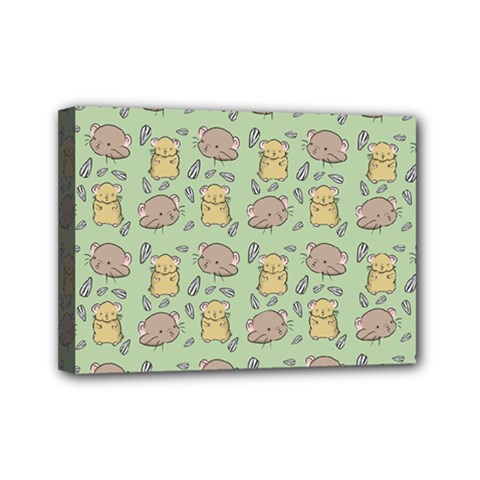 Cute Hamster Pattern Mini Canvas 7  X 5  by Simbadda