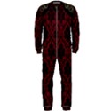 Elegant Black And Red Damask Antique Vintage Victorian Lace Style OnePiece Jumpsuit (Men)  View1