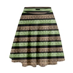 Camo Stripes Print High Waist Skirt by dflcprintsclothing