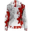 Poinsettia Flower Coloring Page Women s Pullover Hoodie View2