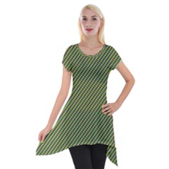 Mardi Gras Checker Boards Short Sleeve Side Drop Tunic by PhotoNOLA