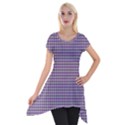 Mardi Gras Purple Plaid Short Sleeve Side Drop Tunic View1