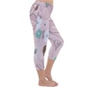 Background Texture Flowers Leaves Buds Capri Winter Leggings  View3