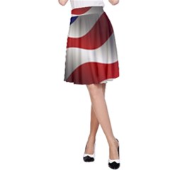 Flag United States Stars Stripes Symbol A-line Skirt by Simbadda