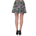 Neon Floral Print Silver Spandex Skater Skirt View2