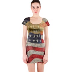 American President Short Sleeve Bodycon Dress by Valentinaart