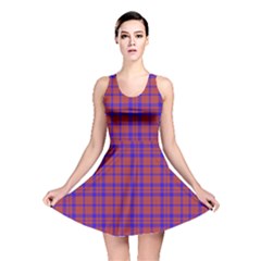 Pattern Plaid Geometric Red Blue Reversible Skater Dress by Simbadda