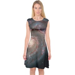 Whirlpool Galaxy And Companion Capsleeve Midi Dress by SpaceShop